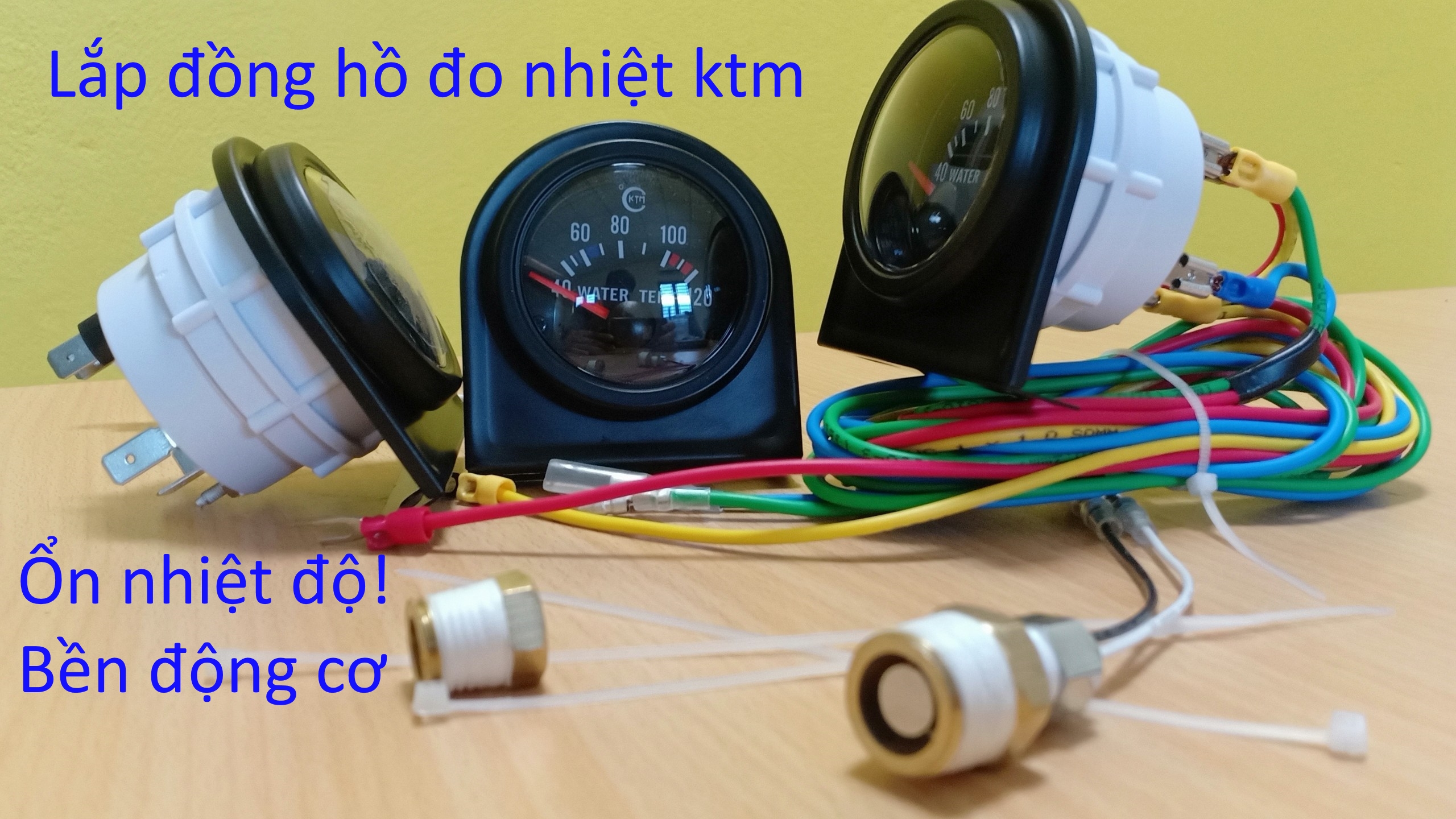 Đồng hồ báo nhiệt kính cầu KTM dạng kim 
